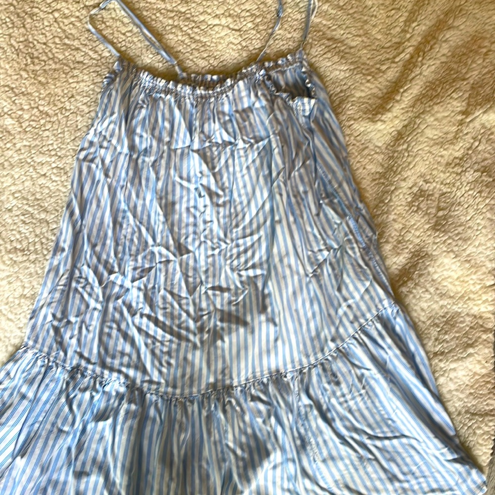 Lightweight light blue striped dress